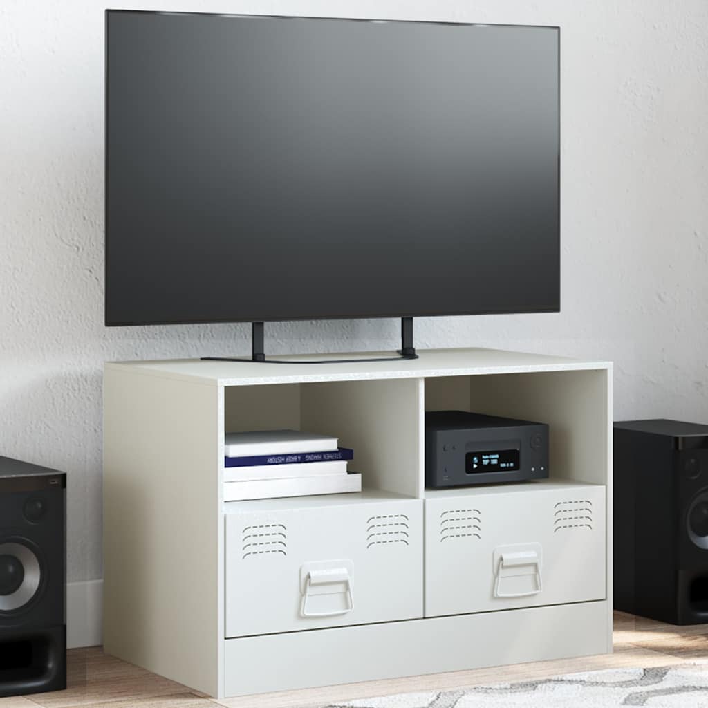 vidaXL Mueble para TV de acero blanco 67x39x44 cm