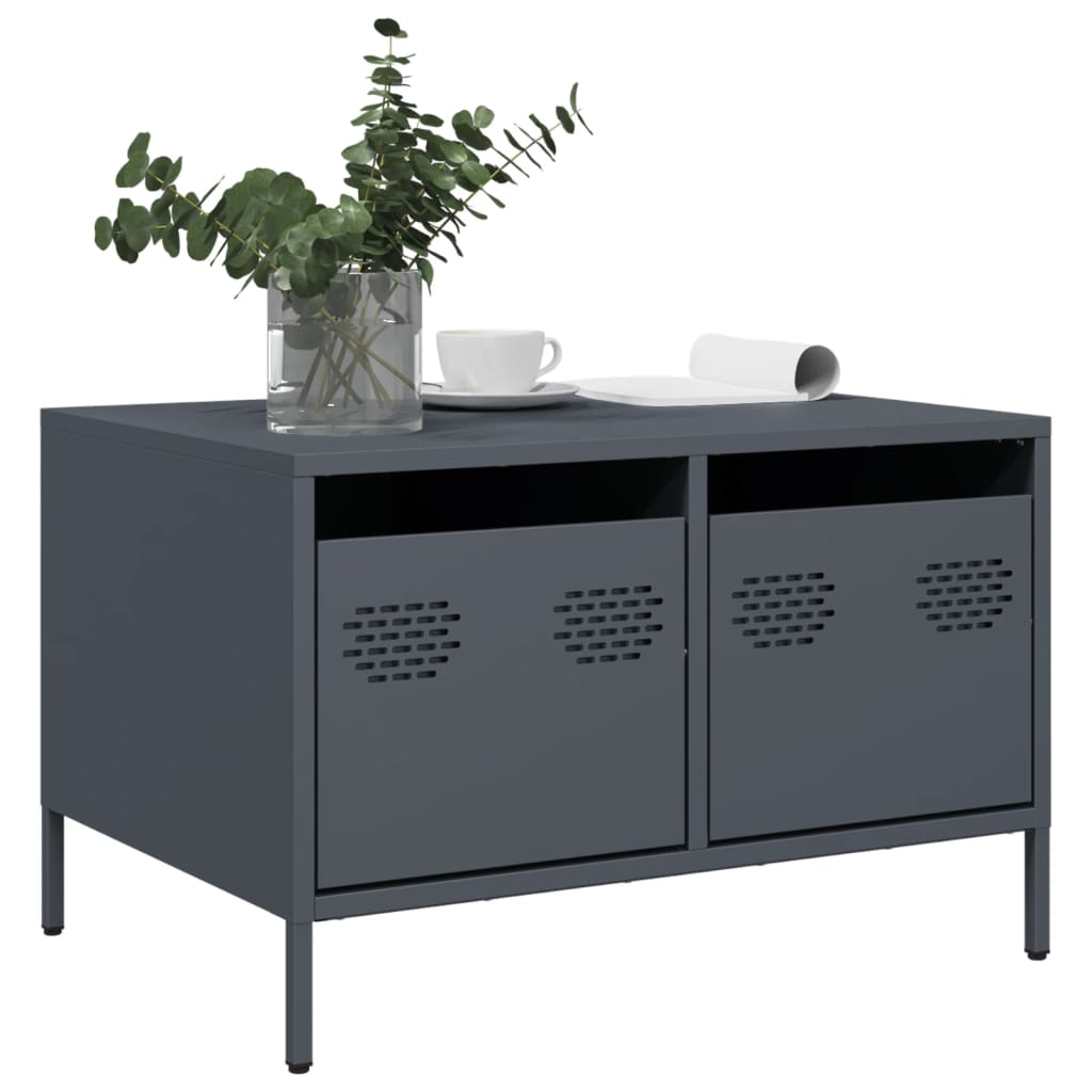 vidaXL Mueble para TV acero laminado en frío antracita 68x50x43,5 cm