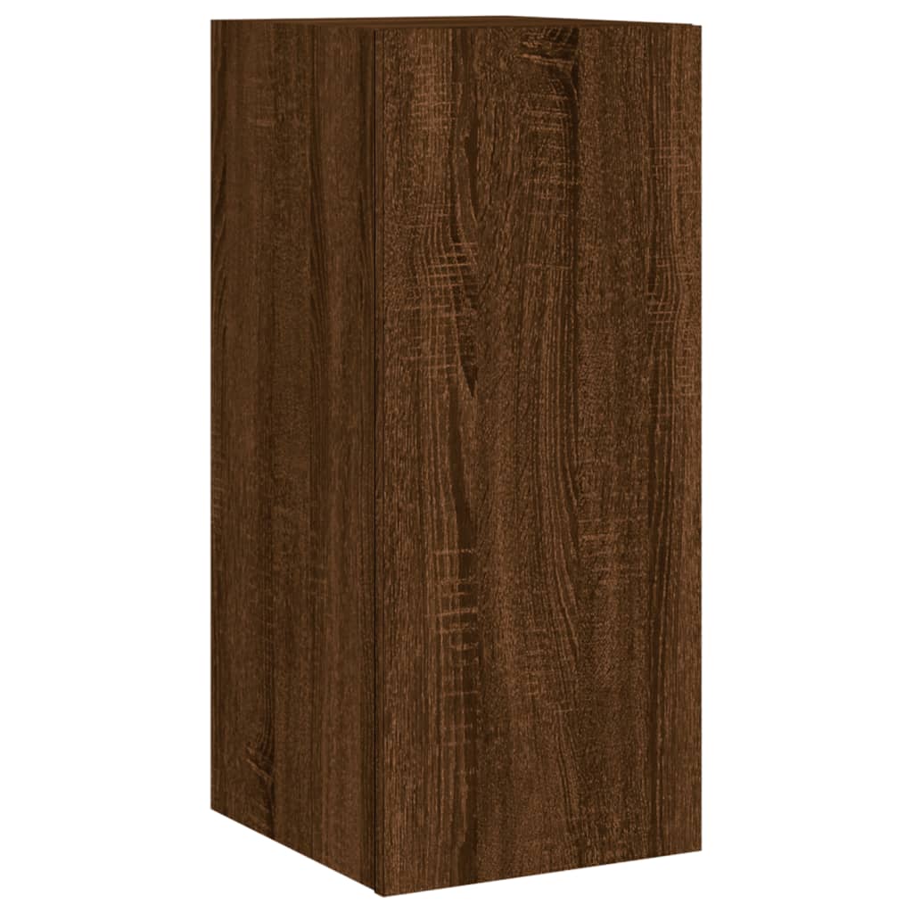 vidaXL Mueble de TV de pared con luces LED roble marrón 30,5x35x70 cm - Image 3