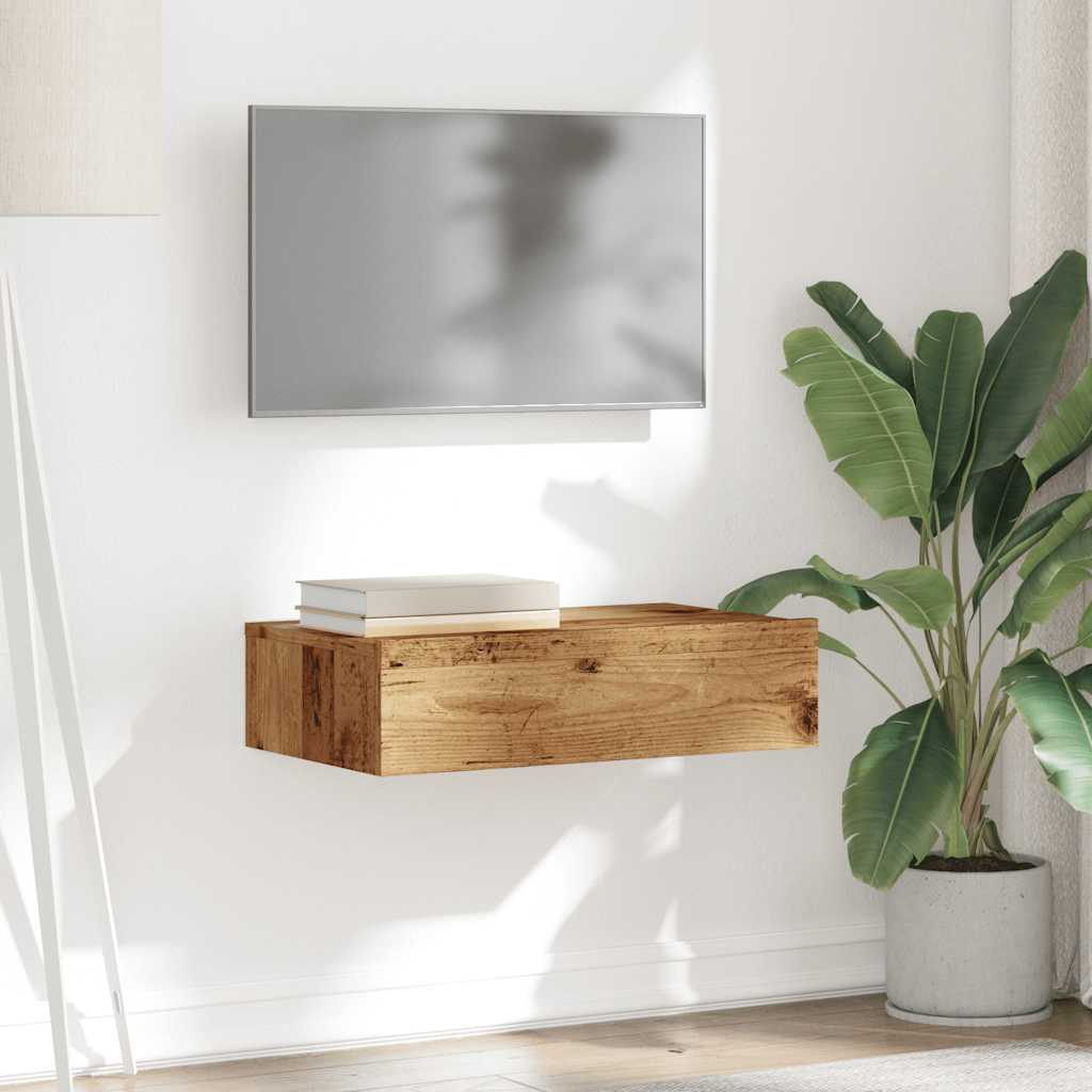 vidaXL Mueble de TV con luces LED envejecida 60x35x15,5 cm - Image 5
