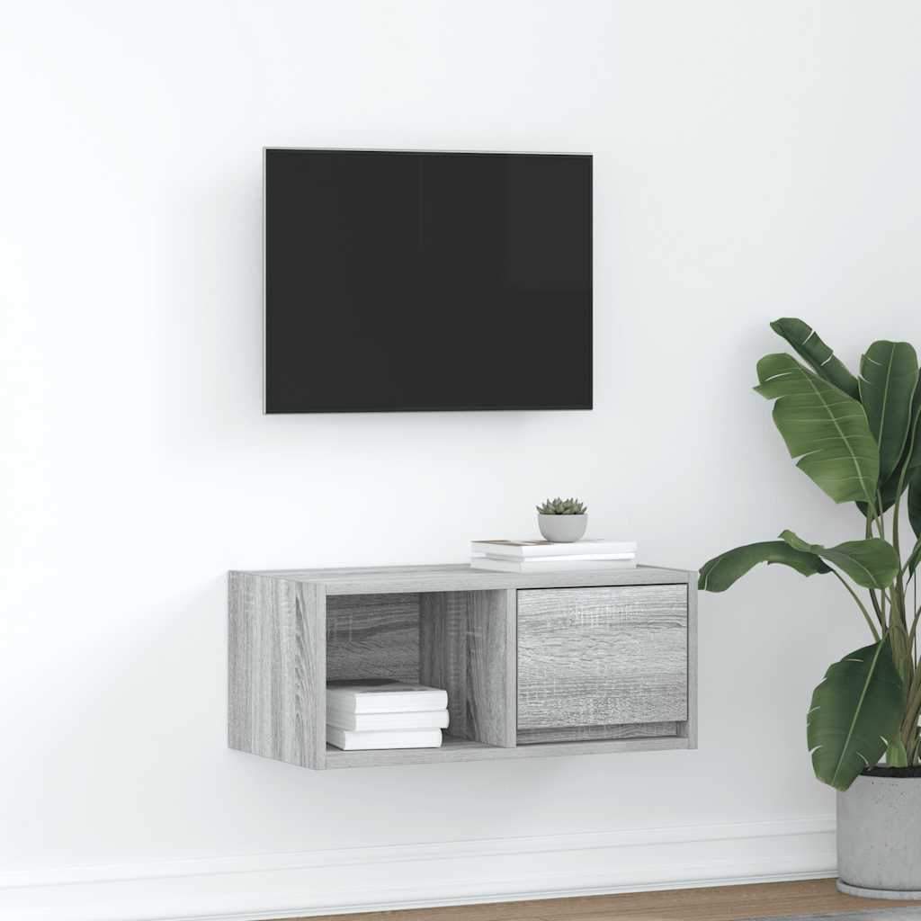 vidaXL Mueble de TV madera contrachapada gris Sonoma 60x31x25,5 cm
