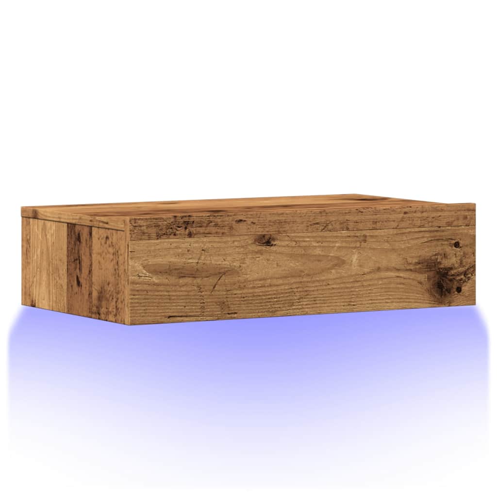 vidaXL Mueble de TV con luces LED envejecida 60x35x15,5 cm - Image 3