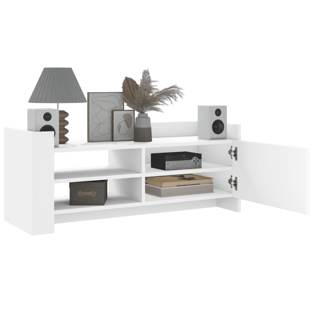 vidaXL Mueble para TV madera contrachapada blanco 100x35x40 cm - Image 3