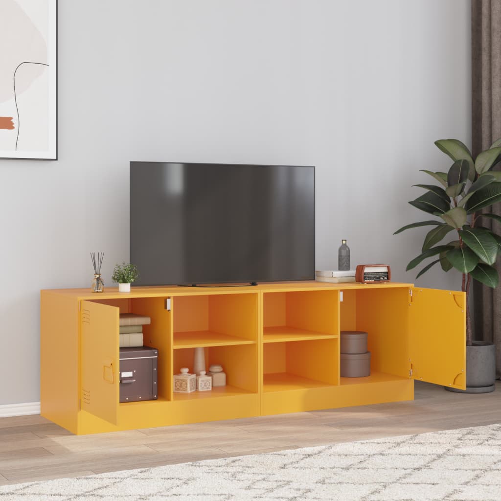 vidaXL Muebles para TV 2 unidades acero amarillo mostaza 67x39x44 cm