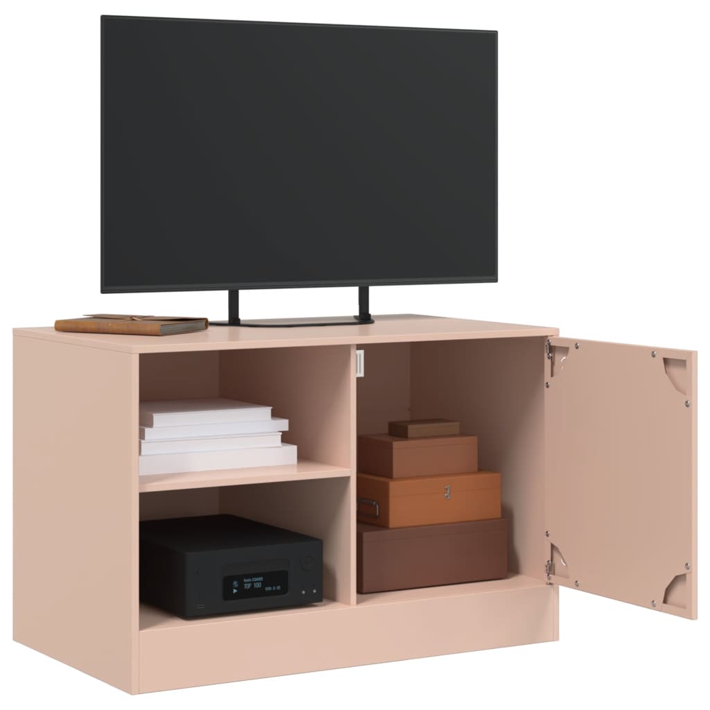 vidaXL Muebles para TV 2 unidades acero rosa 67x39x44 cm - Image 4