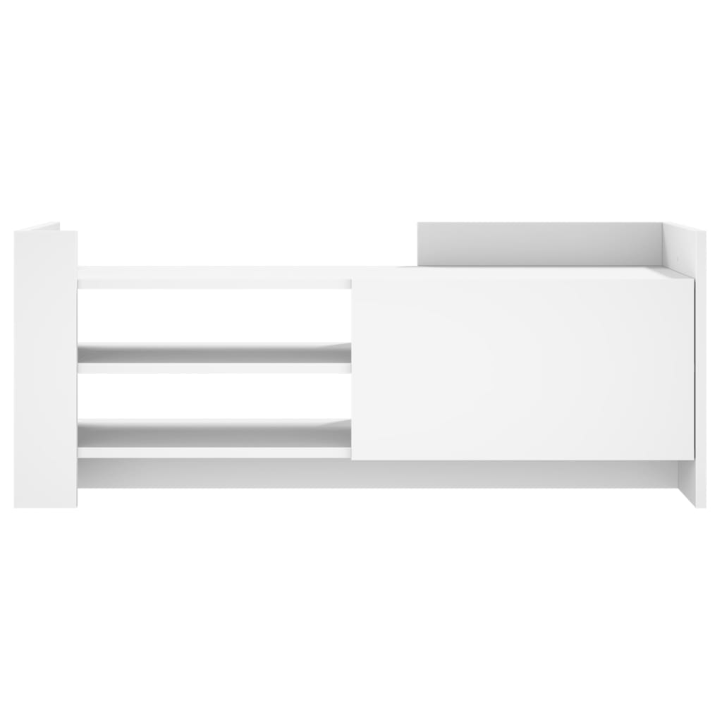 vidaXL Mueble para TV madera contrachapada blanco 100x35x40 cm - Image 4