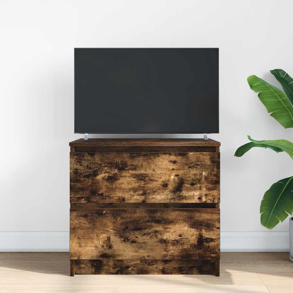vidaXL Mueble de TV madera de ingeniería roble ahumado 60x35x54 cm - Image 3