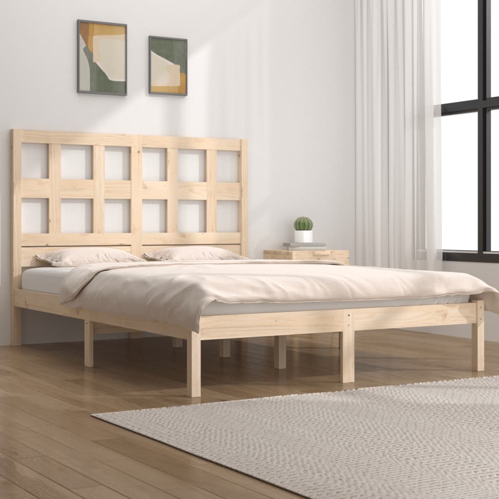 vidaXL Estructura de cama sin colchón madera maciza de pino 120x190 cm