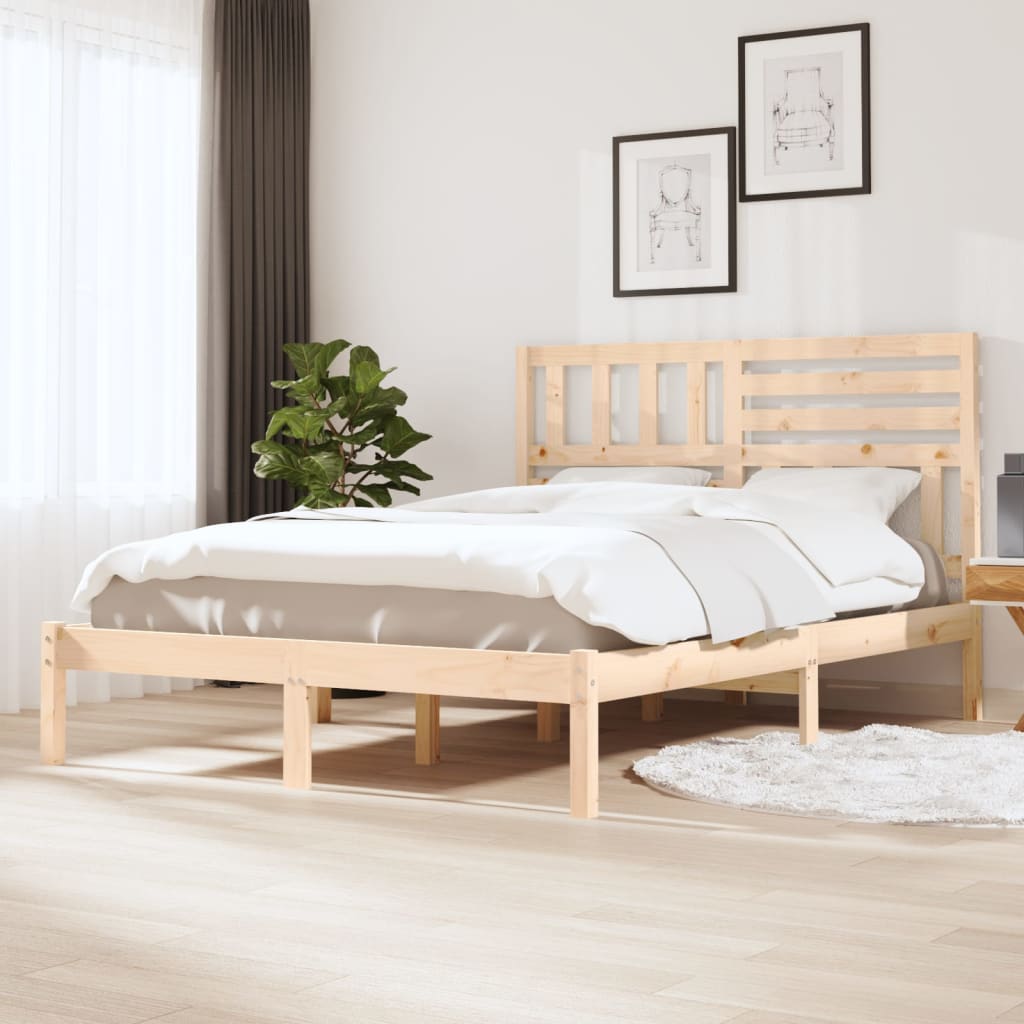 vidaXL Estructura de cama sin colchón madera maciza de pino 120x190 cm