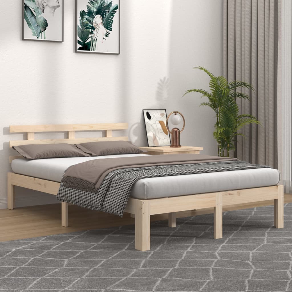vidaXL Estructura de cama sin colchón madera maciza 200x200 cm
