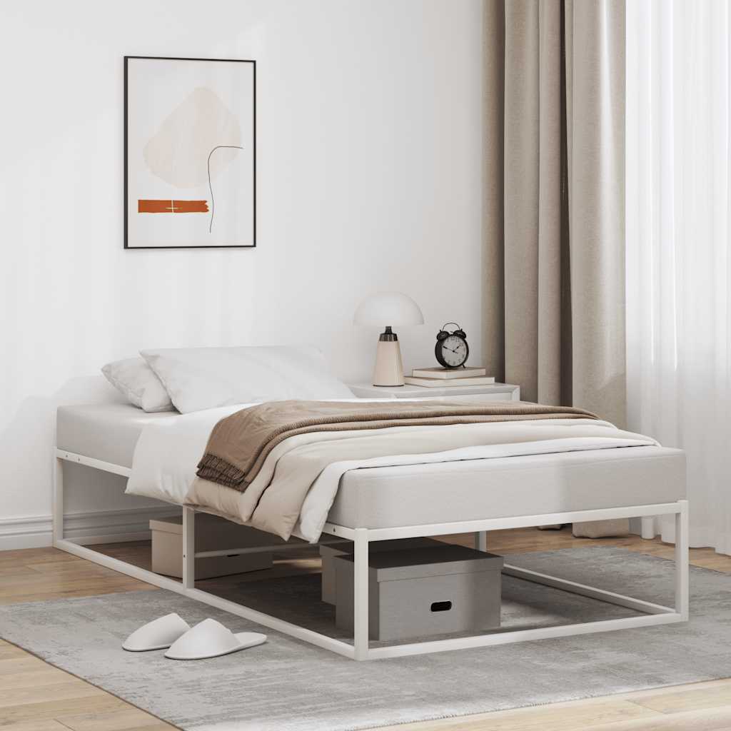 vidaXL Estructura de cama sin colchón de metal blanco 90x200 cm