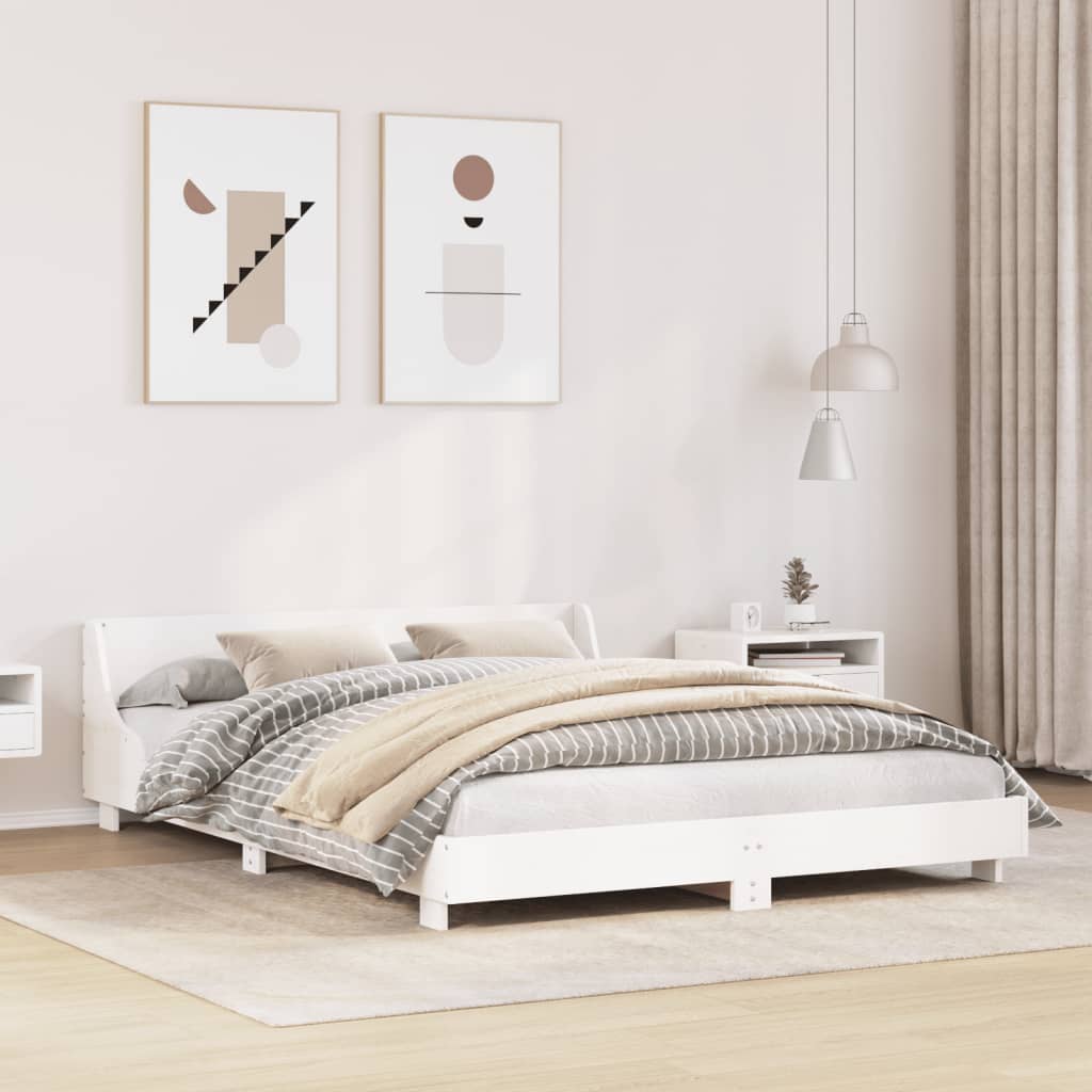 vidaXL Estructura de cama sin colchón madera de pino blanca 120x200 cm