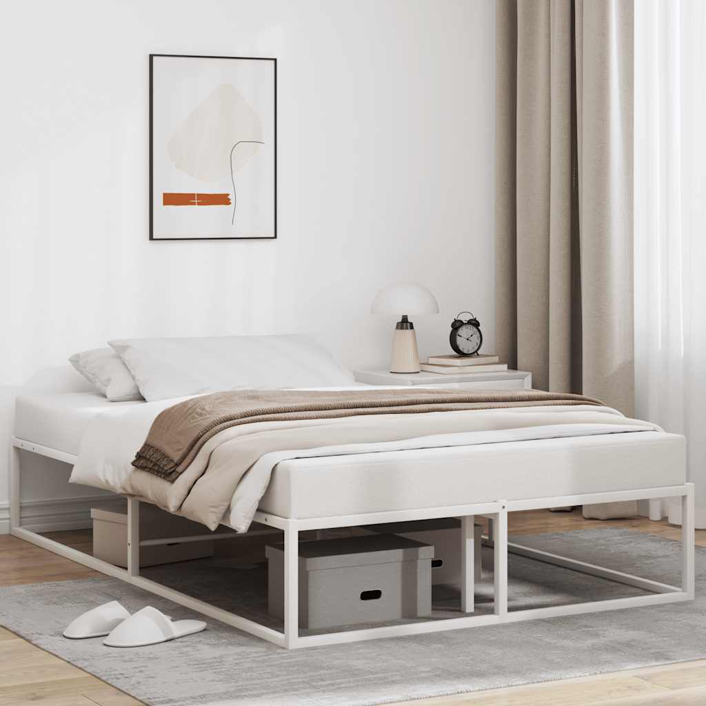 vidaXL Estructura de cama sin colchón de metal blanco 120x200 cm