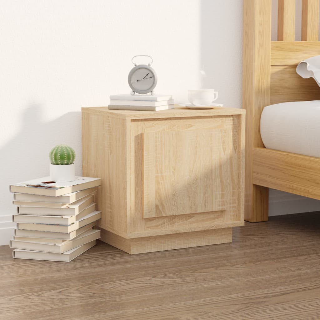 vidaXL Mesitas de noche 2 uds madera contrachapada roble 44x35x45 cm - Image 3