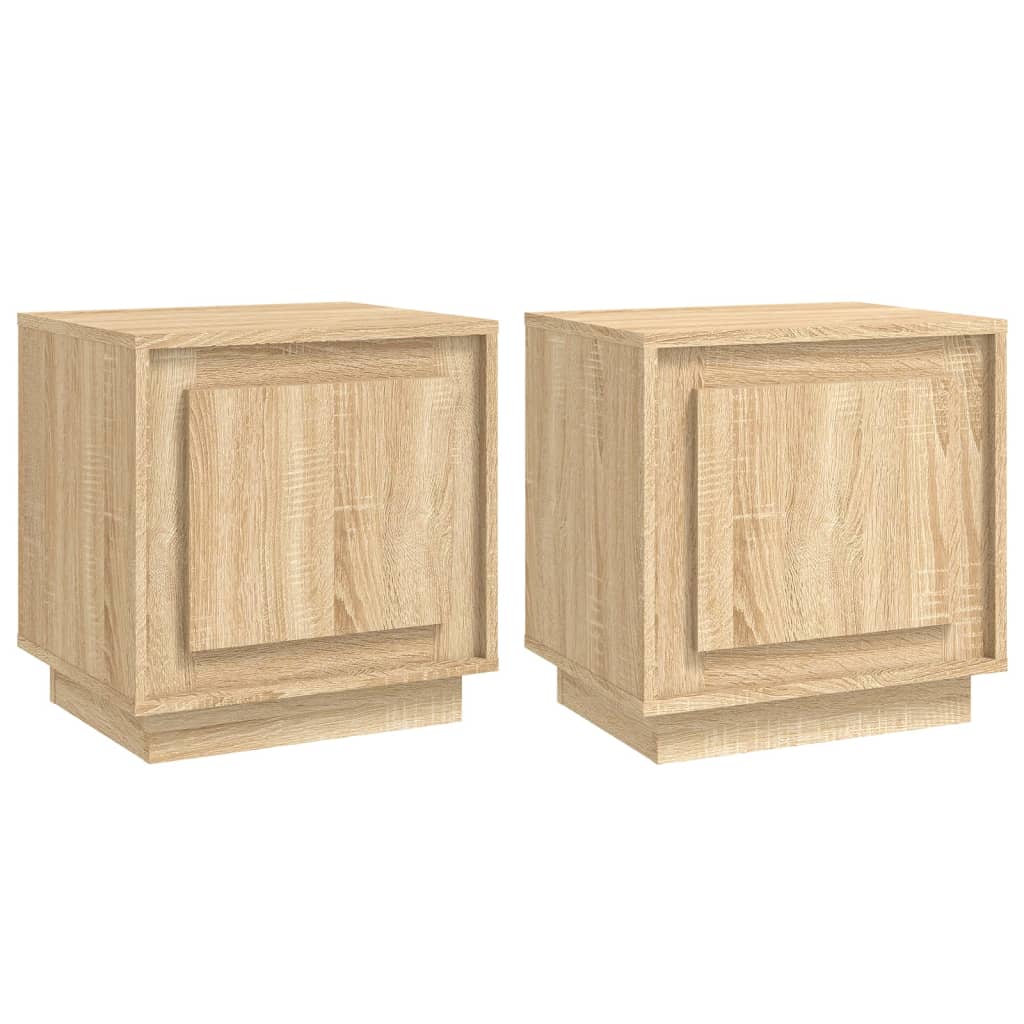 vidaXL Mesitas de noche 2 uds madera contrachapada roble 44x35x45 cm - Image 2