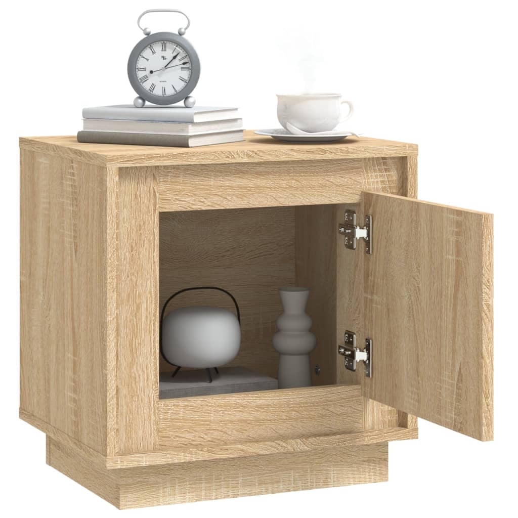 vidaXL Mesitas de noche 2 uds madera contrachapada roble 44x35x45 cm - Image 5