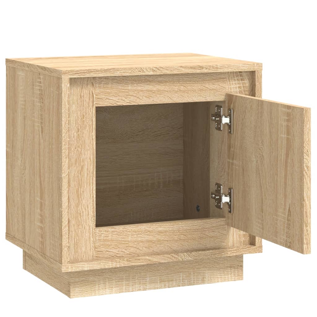 vidaXL Mesitas de noche 2 uds madera contrachapada roble 44x35x45 cm - Image 6