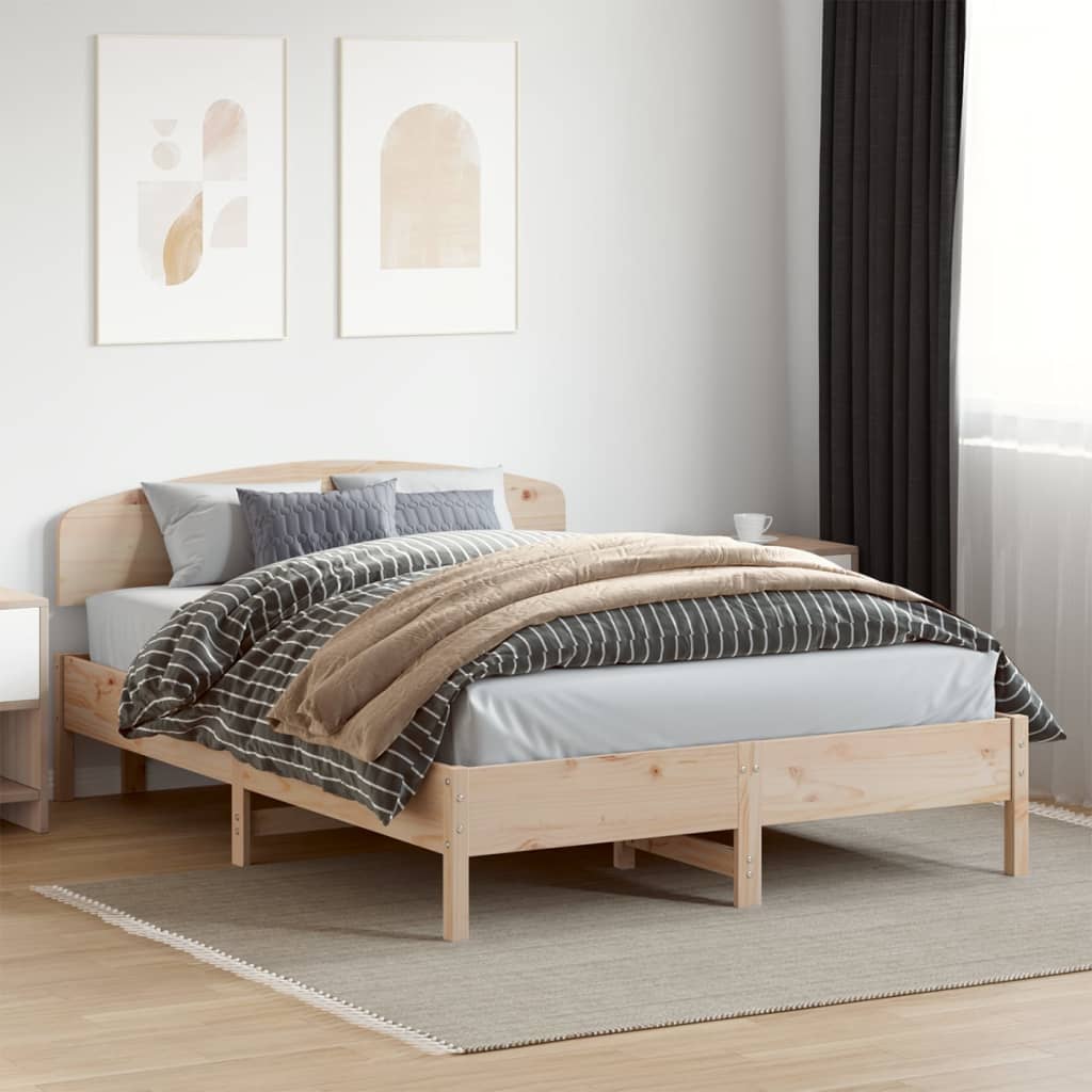 vidaXL Estructura de cama sin colchón madera de pino blanca 140x200 cm