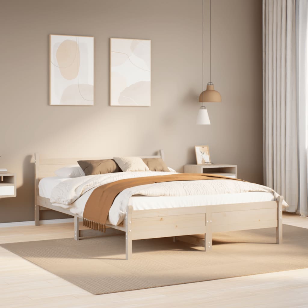 vidaXL Estructura de cama sin colchón madera de pino blanca 140x200 cm