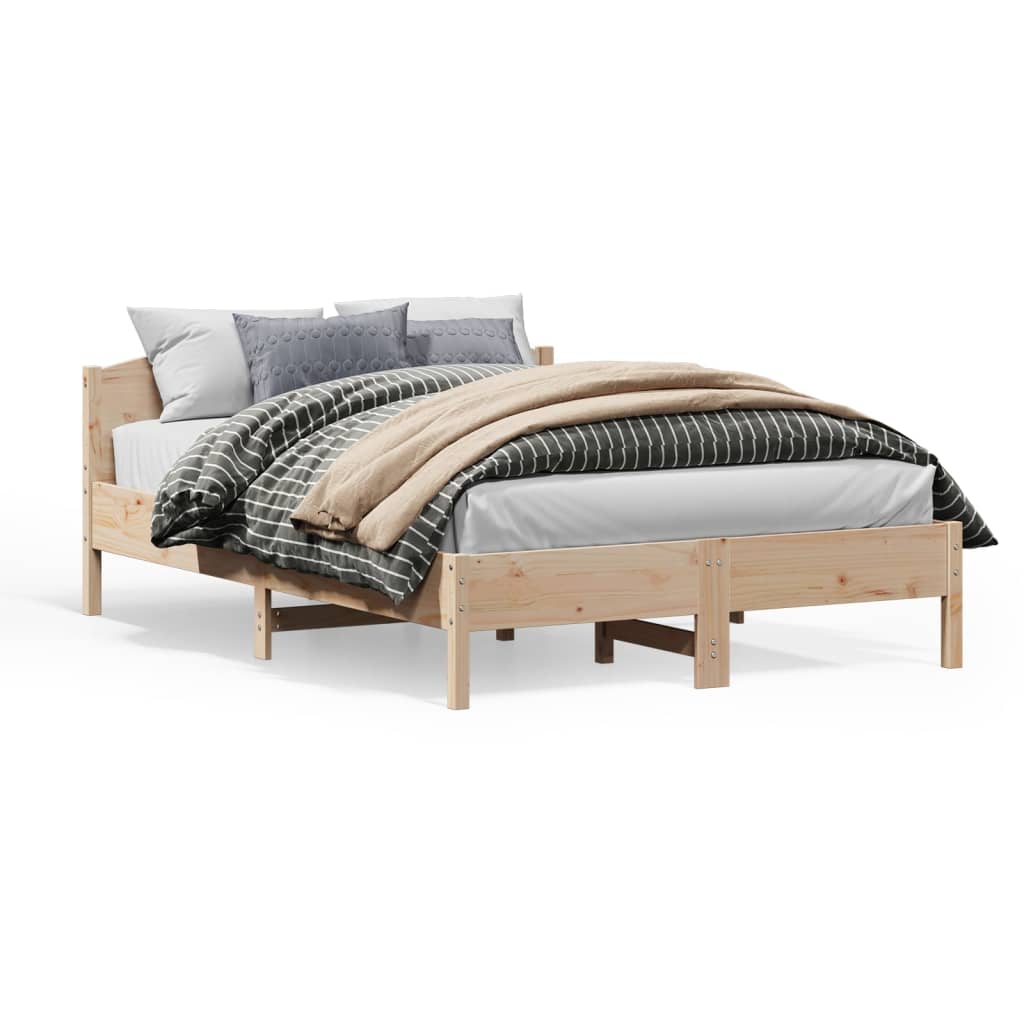vidaXL Estructura de cama sin colchón madera de pino blanca 140x200 cm