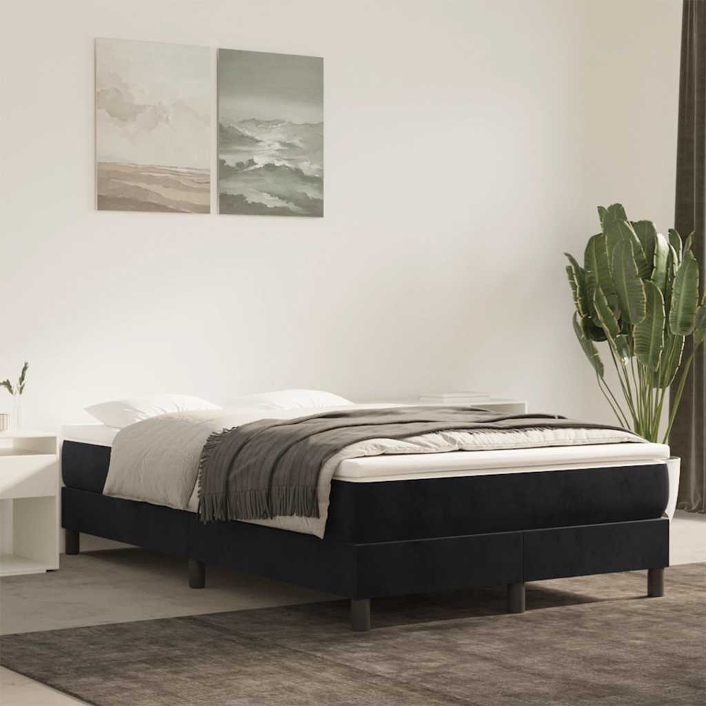 vidaXL Matelas de lit à ressorts ensachés noir 120x220x20 cm velours