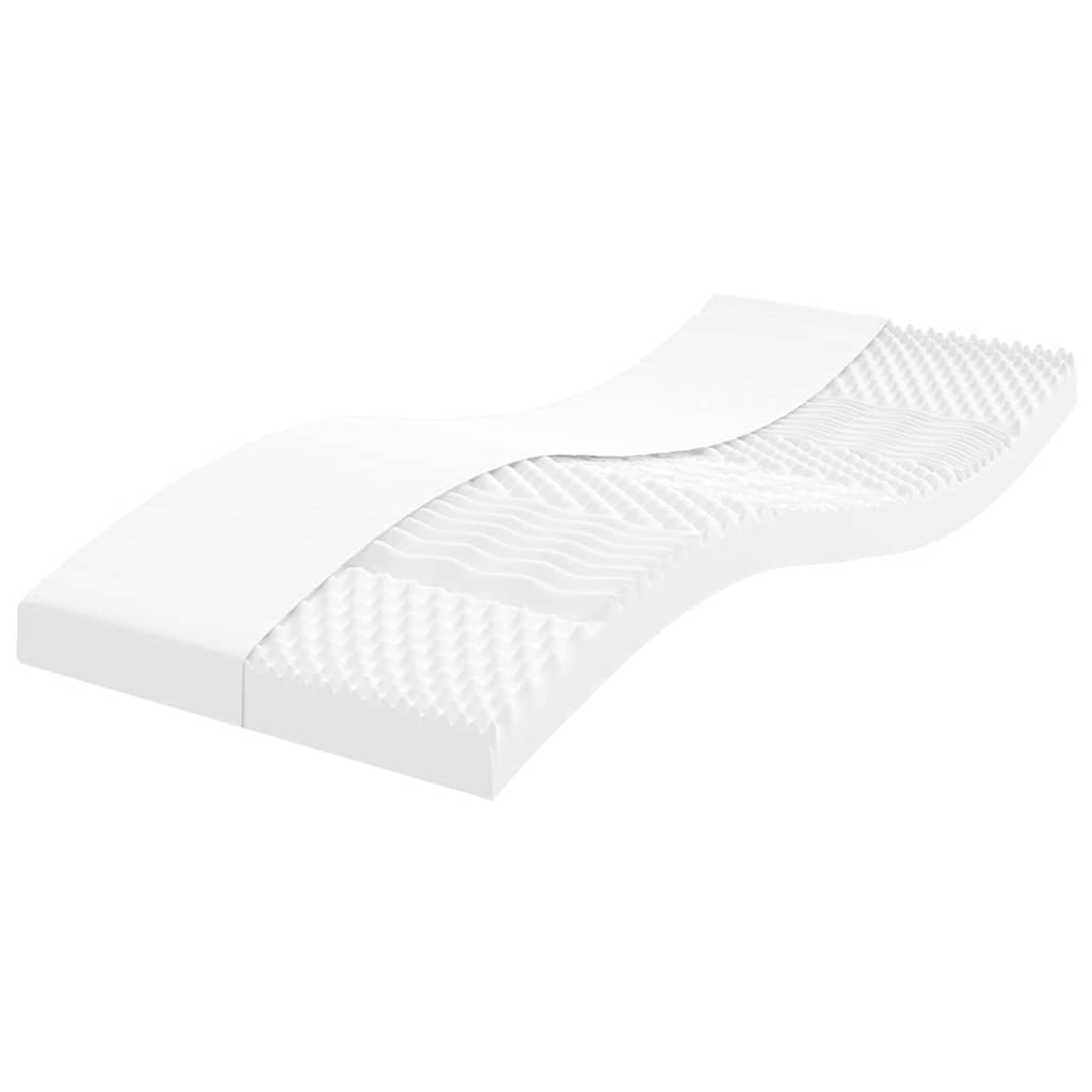 vidaXL Matelas en mousse blanc 100x220 cm 7 zones dureté 20 ILD