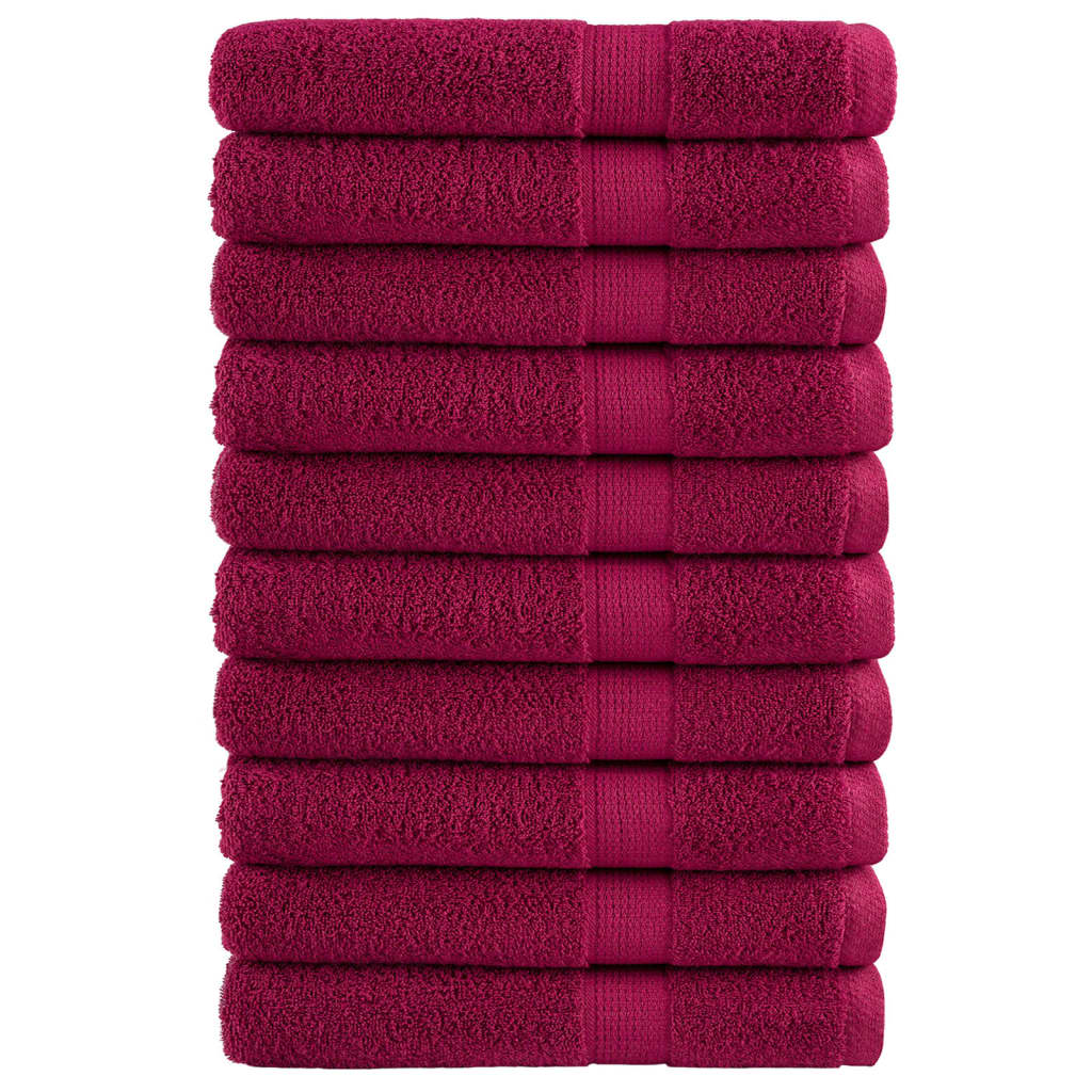 vidaXL Serviettes de qualité supérieure SOLUND 10pcs bordeaux 600 g/m²