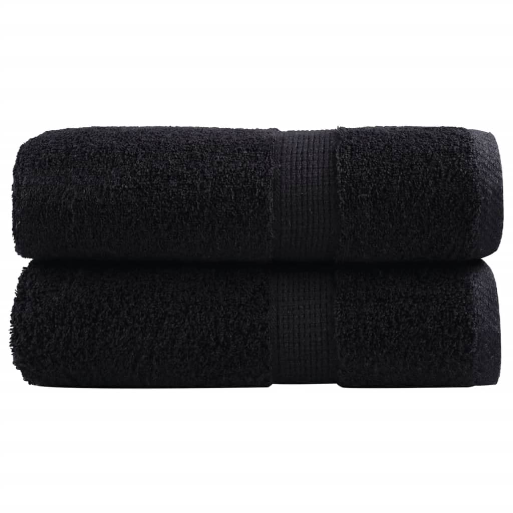 vidaXL Serviettes d'invité de qualité supérieure SOLUND 2 pcs noir