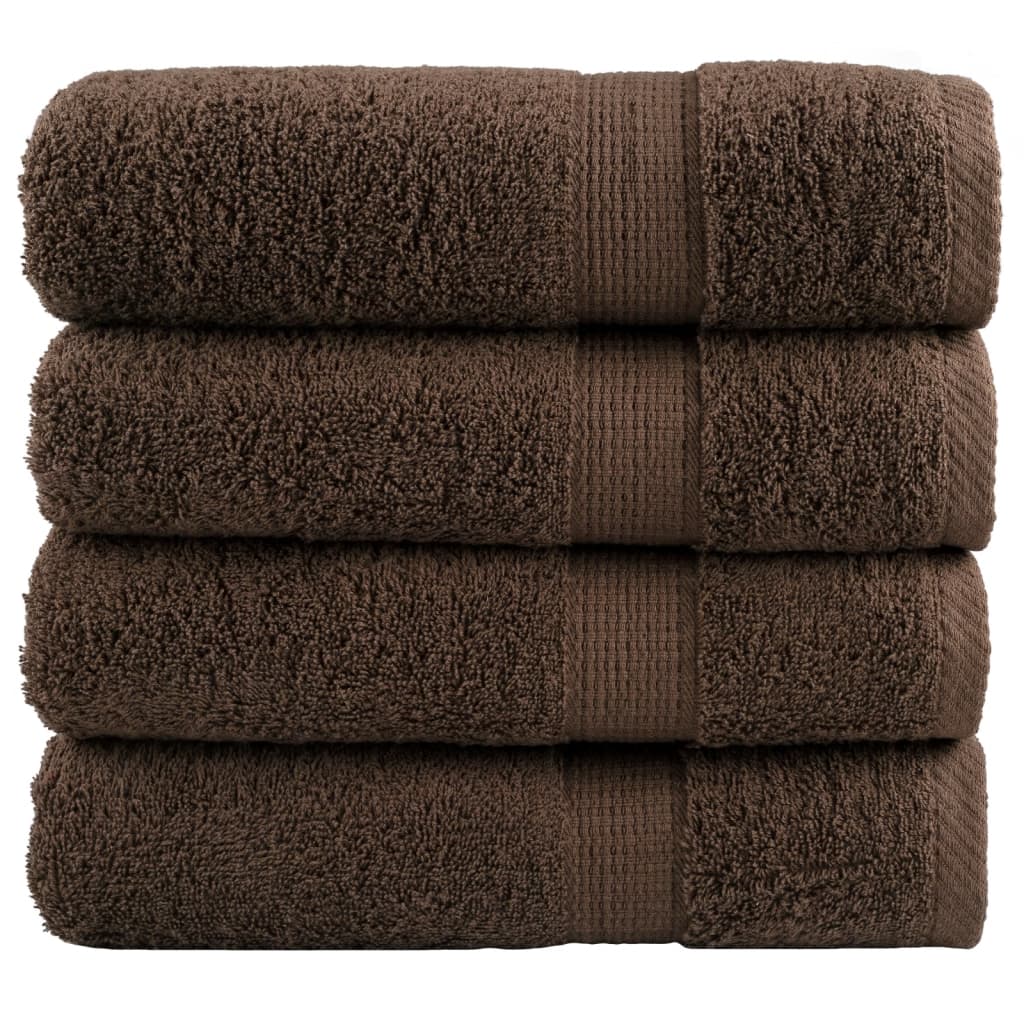 vidaXL Serviettes de bain de qualité supérieure SOLUND 4 pcs marron