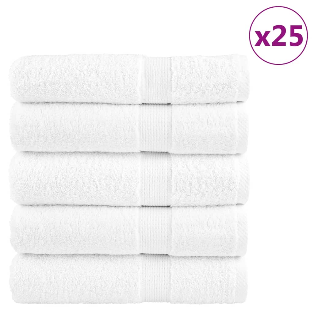 vidaXL Serviettes de douche de qualité supérieure SOLUND 25 pcs blanc