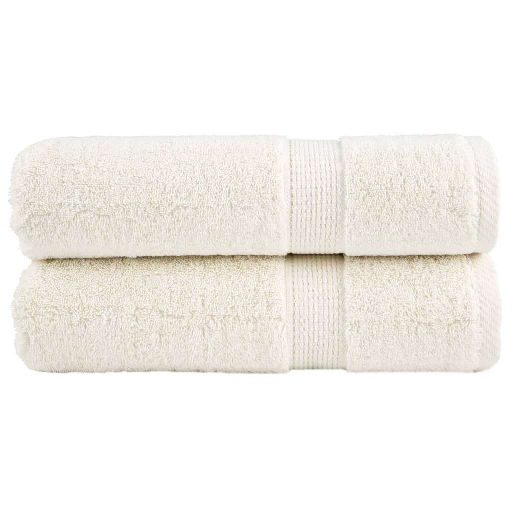 vidaXL Serviettes de douche de qualité supérieure SOLUND 2 pcs crème