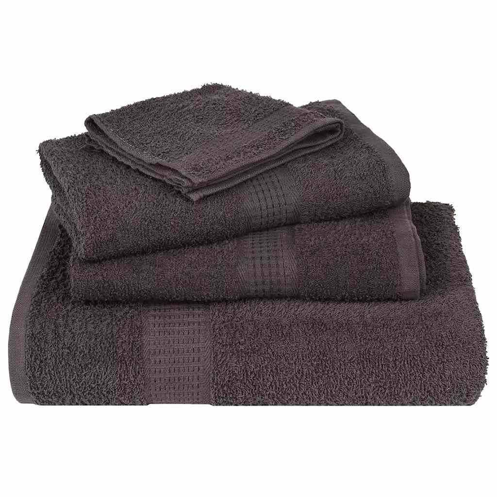 vidaXL Serviettes de bain 25 pcs anthracite 100x150 cm 100% coton - Image 4