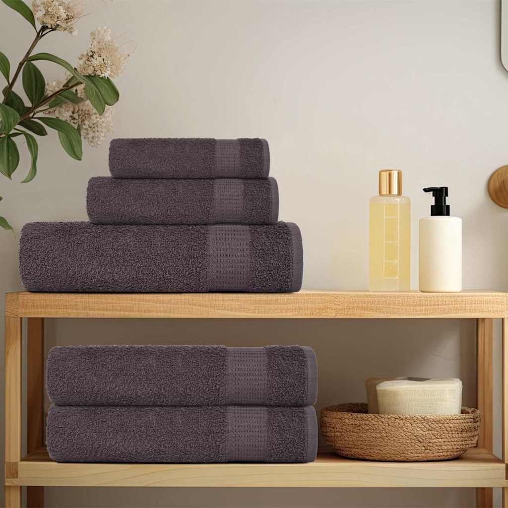 vidaXL Serviettes de bain 25 pcs anthracite 100x150 cm 100% coton - Image 3