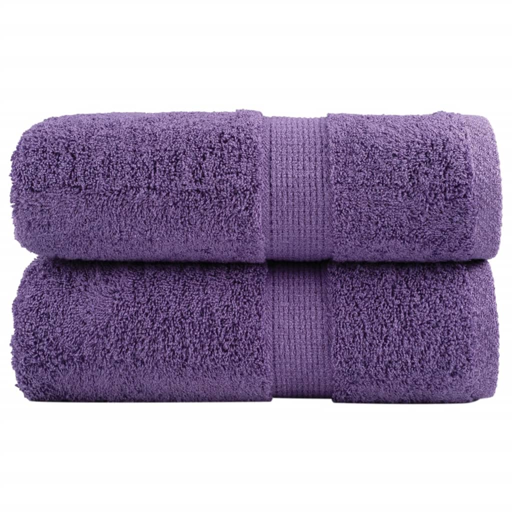 vidaXL Serviettes de toilette Premium SOLUND 2 pièces Violet 30 x 30 cm 600 g/m²
