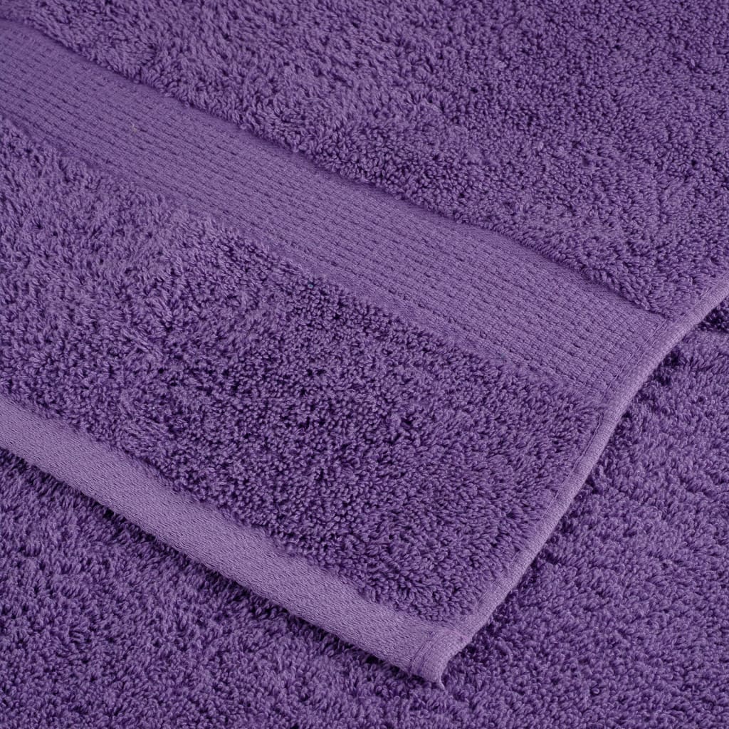 vidaXL Serviettes de toilette Premium SOLUND 2 pièces Violet 30 x 30 cm 600 g/m² - Image 6