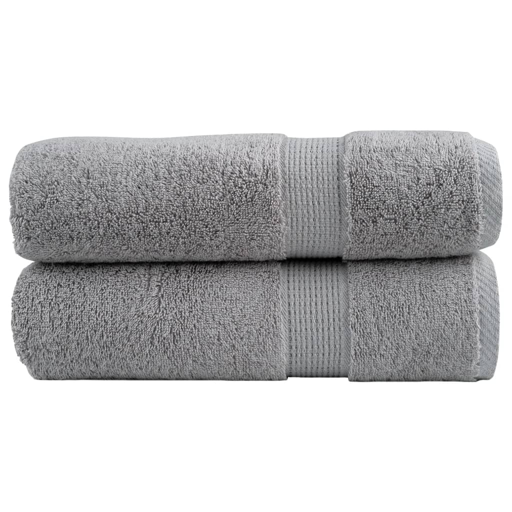 vidaXL Serviettes de bain de qualité supérieure SOLUND 2 pcs gris