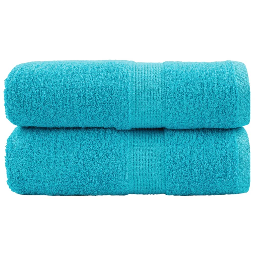 vidaXL Serviettes de toilette premium SOLUND 2 pièces Turquoise 30 x 30 cm 600 g/m²