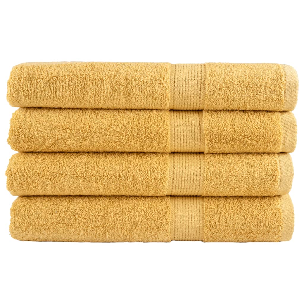 vidaXL Serviettes de qualité supérieure SOLUND 4 pcs doré 600 g/m²