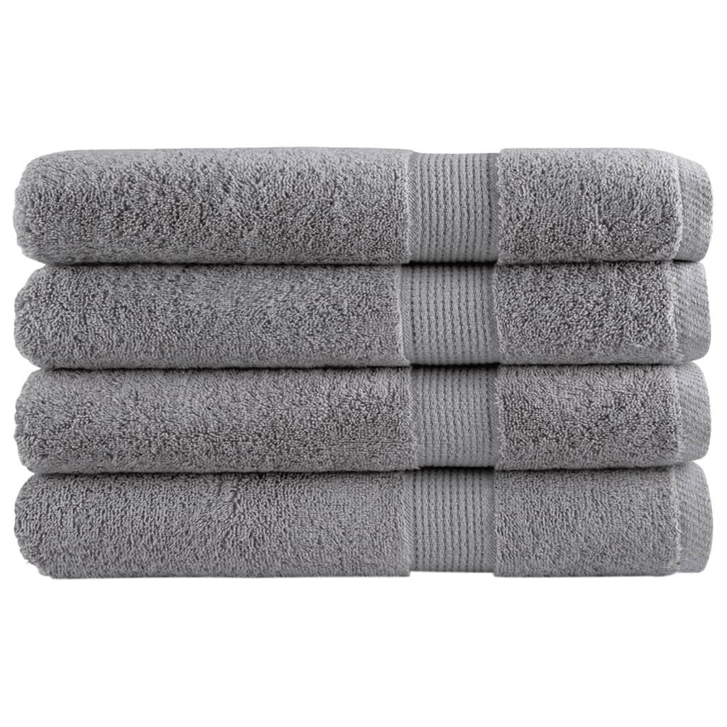 vidaXL Serviettes de qualité supérieure SOLUND 4 pcs gris 600 g/m²