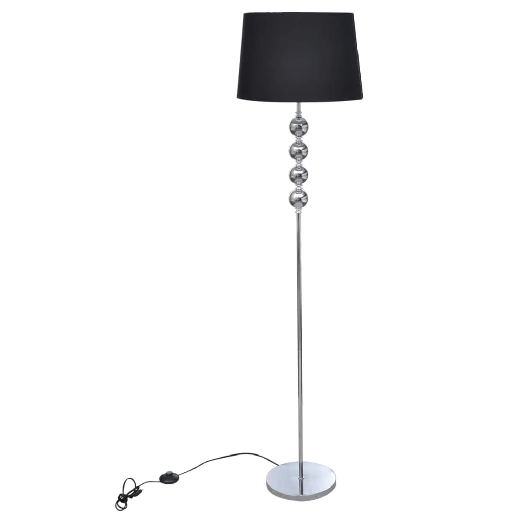 vidaXL Lampadaire avec support haut Décoration à 4 boules Noir