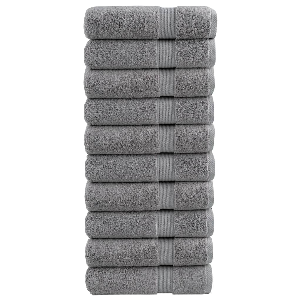 vidaXL Serviettes de bain de qualité supérieure SOLUND 10 pcs gris