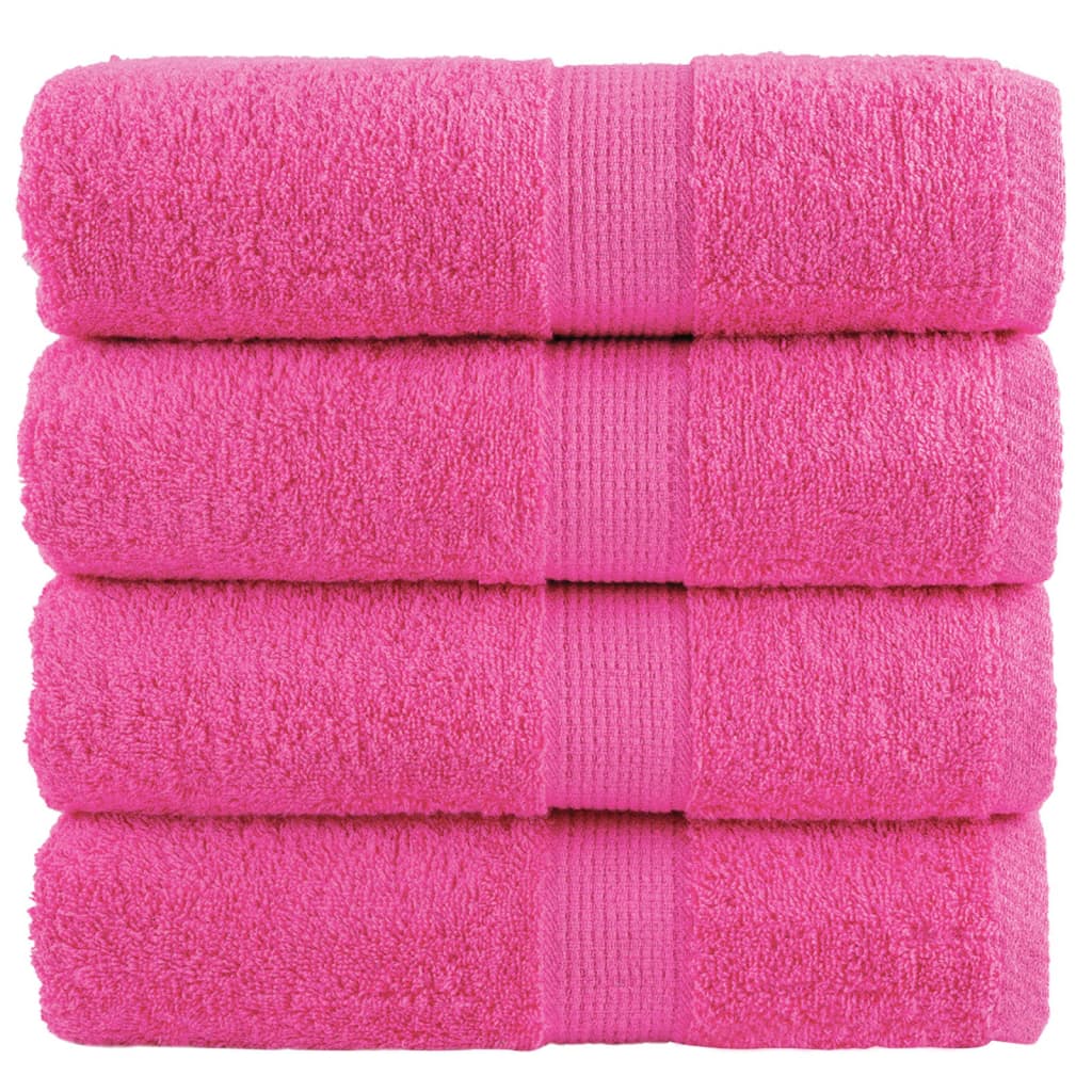 vidaXL Serviettes d'invité de qualité supérieure SOLUND 4 pcs rose