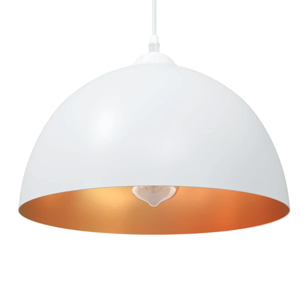 vidaXL Lampes suspendues 2 pcs hauteur réglable E27 blanc Ø 30cm métal