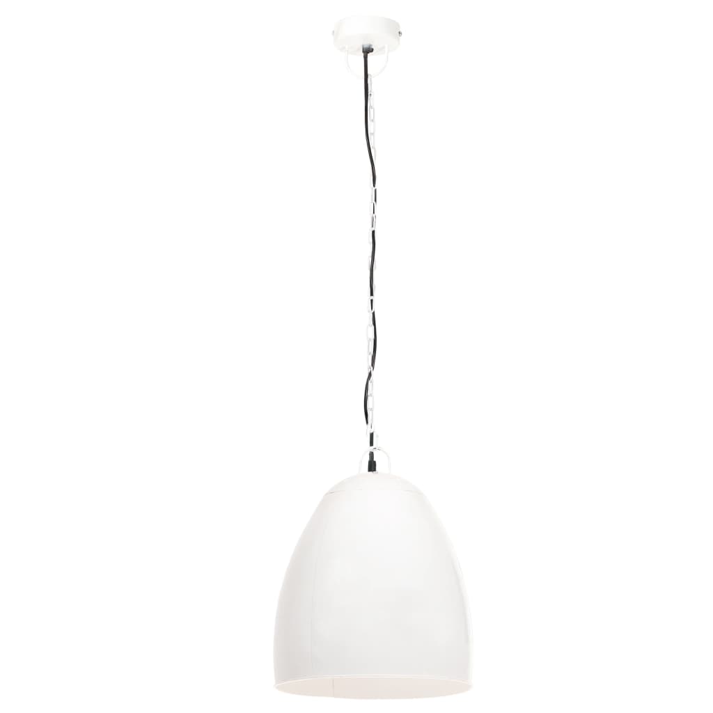 vidaXL Lampe suspendue industrielle 25 W Blanc Rond 42 cm E27 - Image 3
