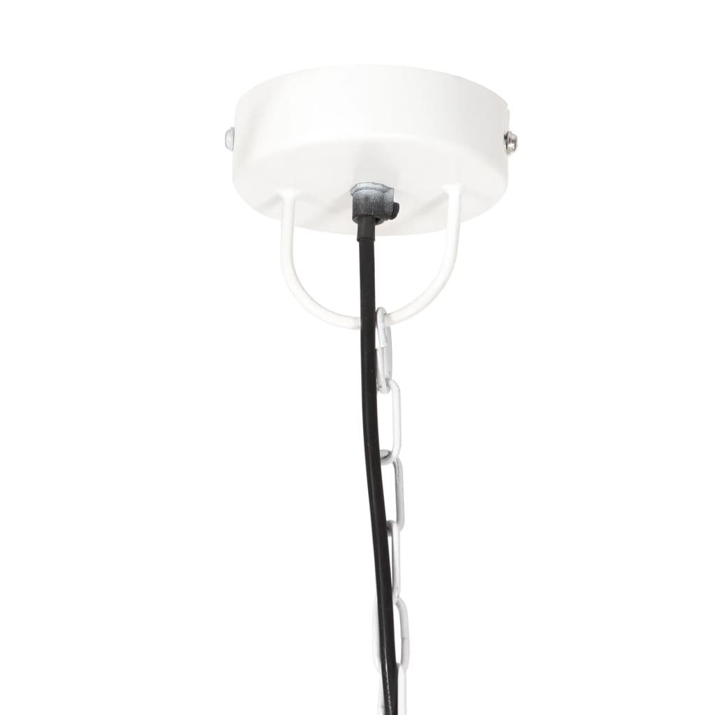 vidaXL Lampe suspendue industrielle 25 W Blanc Rond 42 cm E27 - Image 6