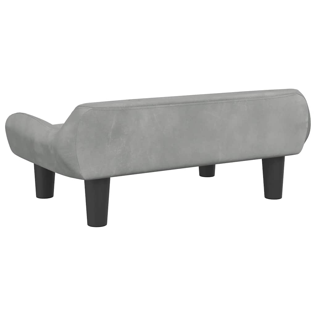 vidaXL Lit pour chien gris clair 70x40x24 cm velours - Image 5
