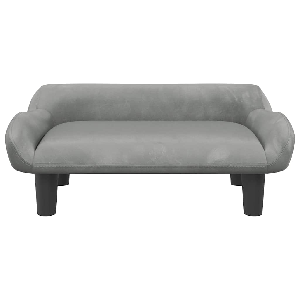 vidaXL Lit pour chien gris clair 70x40x24 cm velours - Image 3