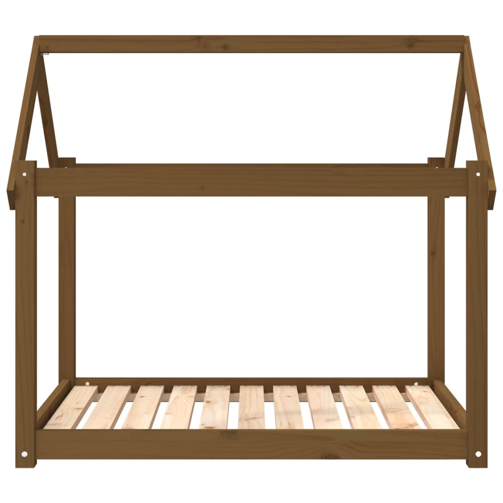 vidaXL Lit pour chien Marron miel 101x70x90 cm Bois de pin solide - Image 5