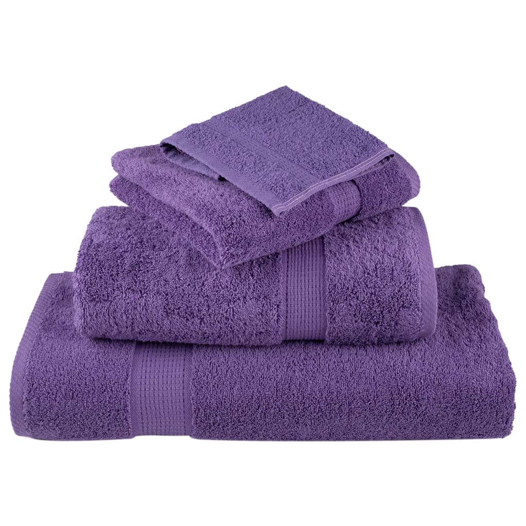 vidaXL Serviettes de douche de qualité supérieure SOLUND 10 pcs violet - Image 4