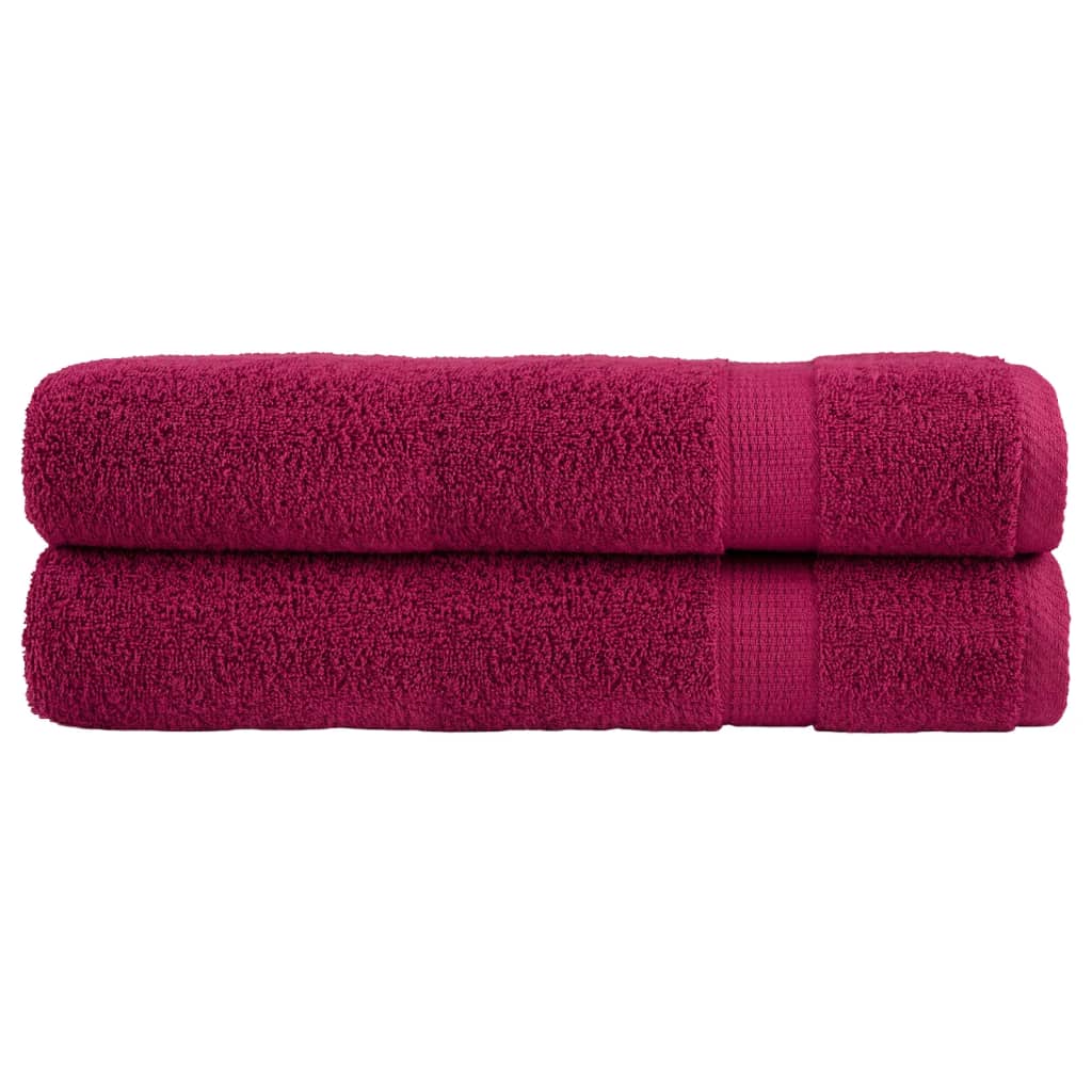 vidaXL Serviettes de qualité supérieure SOLUND 2 pcs bordeaux 600 g/m²